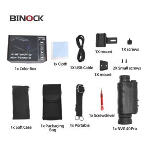 NVG40-Pro Night Vision Helmet Monocular 1X Optical / 1-6X Digital Zoom 25.8° FOV - Image 7